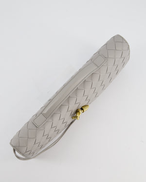 Bottega Veneta Grey Andiamo Intrecciato Leather Clutch Bag RRP £2310