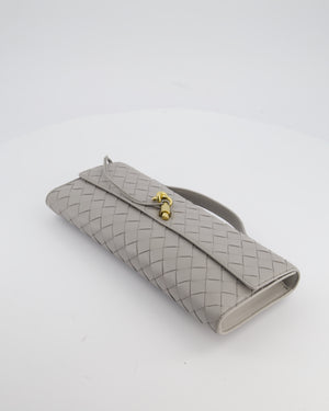 Bottega Veneta Grey Andiamo Intrecciato Leather Clutch Bag RRP £2310