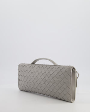 Bottega Veneta Grey Andiamo Intrecciato Leather Clutch Bag RRP £2310
