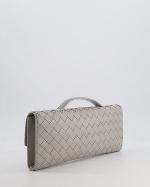 Bottega Veneta Grey Andiamo Intrecciato Leather Clutch Bag RRP £2310