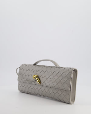 Bottega Veneta Grey Andiamo Intrecciato Leather Clutch Bag RRP £2310