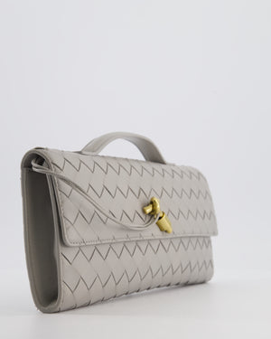 Bottega Veneta Grey Andiamo Intrecciato Leather Clutch Bag RRP £2310
