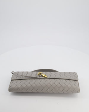 Bottega Veneta Grey Andiamo Intrecciato Leather Clutch Bag RRP £2310