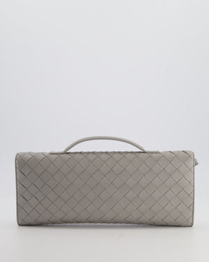 Bottega Veneta Grey Andiamo Intrecciato Leather Clutch Bag RRP £2310