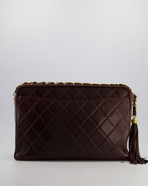 Chanel Chocolate Brown Vintage XL Envelope Shoulder Bag in Lambskin with 24K Gold Hardware