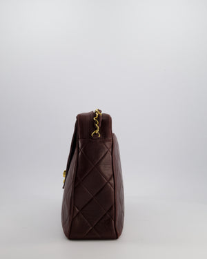Chanel Chocolate Brown Vintage XL Envelope Shoulder Bag in Lambskin with 24K Gold Hardware