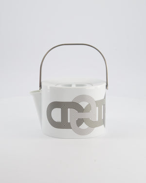 Hermès White Théière Rallye 24 Porcelain Teapot, Mugs, and Plate Set