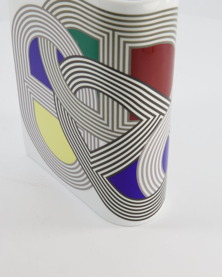 Hermès White, Red, Green, Blue, and Yellow Rallye 24 Porcelain Vase
