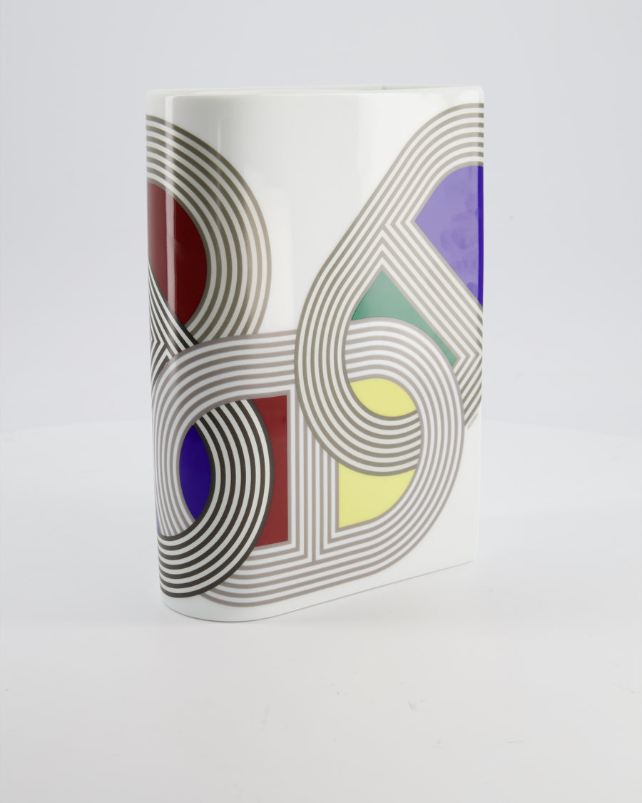 Hermès White, Red, Green, Blue, and Yellow Rallye 24 Porcelain Vase