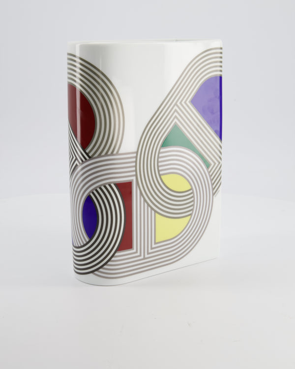 Hermès White, Red, Green, Blue, and Yellow Rallye 24 Porcelain Vase