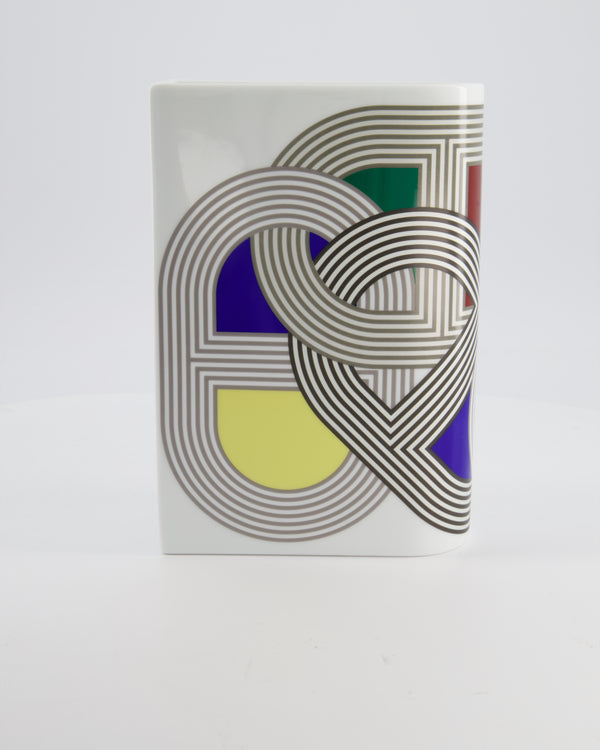 Hermès White, Red, Green, Blue, and Yellow Rallye 24 Porcelain Vase