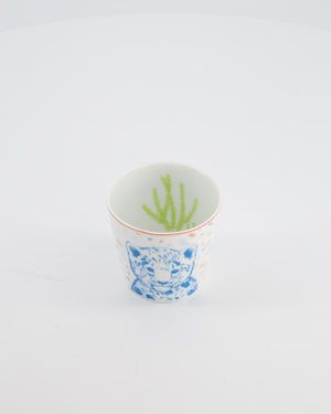 Hermès White Printed "Petits Félins" Tumbler, Bowls and Plate Set
