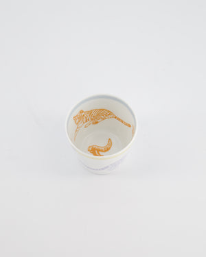 Hermès White Printed "Passe-Passe" Tumbler, Bowl, and Plate Set