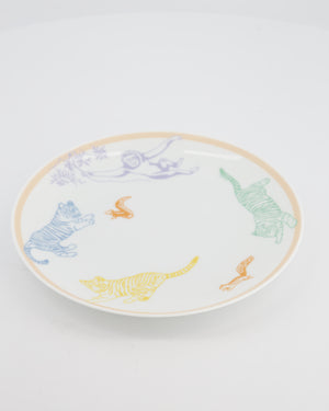Hermès White Printed "Passe-Passe" Tumbler, Bowl, and Plate Set