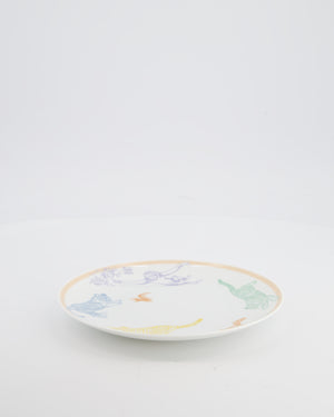 Hermès White Printed "Passe-Passe" Tumbler, Bowl, and Plate Set