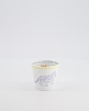 Hermès White Printed "Passe-Passe" Tumbler, Bowl, and Plate Set