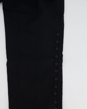 Jacquemus Black Le Caraco Trousers with Button and Buckles Details Size FR 38 (UK 10)