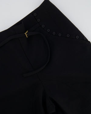 Jacquemus Black Le Caraco Trousers with Button and Buckles Details Size FR 38 (UK 10)