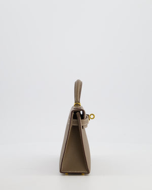 *HOT* Hermès Mini Kelly II 20 Bag in Etoupe Epsom Leather with Gold Hardware