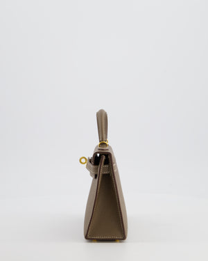 *HOT* Hermès Mini Kelly II 20 Bag in Etoupe Epsom Leather with Gold Hardware