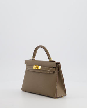 *HOT* Hermès Mini Kelly II 20 Bag in Etoupe Epsom Leather with Gold Hardware