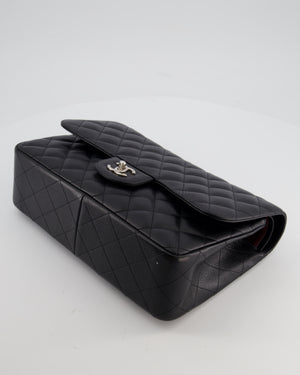 Chanel Black Jumbo Classic Double Flap Bag in Caviar Leather with Silver Hardware