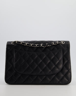 Chanel Black Jumbo Classic Double Flap Bag in Caviar Leather with Silver Hardware