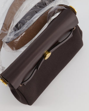 *RARE* Hermès Herbag Zip 20 Bag in Ebene Viking Canvas & Ebene Vache Hunter Leather with Gold Hardware