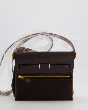 *RARE* Hermès Herbag Zip 20 Bag in Ebene Viking Canvas & Ebene Vache Hunter Leather with Gold Hardware