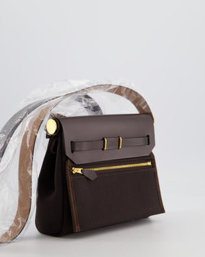 *RARE* Hermès Herbag Zip 20 Bag in Ebene Viking Canvas & Ebene Vache Hunter Leather with Gold Hardware