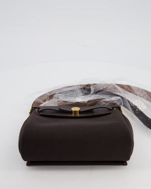 *RARE* Hermès Herbag Zip 20 Bag in Ebene Viking Canvas & Ebene Vache Hunter Leather with Gold Hardware