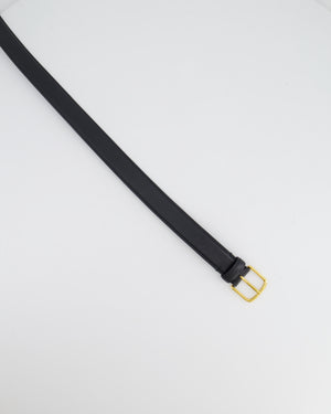 The Row Black Leather Belt with Gold Buckle Size M RRP £580