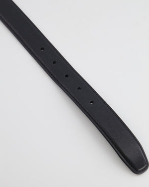 The Row Black Leather Belt with Gold Buckle Size M RRP £580