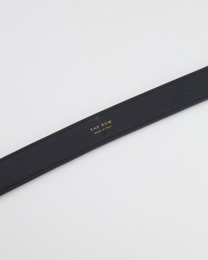 The Row Black Leather Belt with Gold Buckle Size M RRP £580