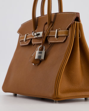 *RARE* Hermès Birkin 25 Retourne Bag in Fauve Barenia Faubourg Leather with Palladium Hardware