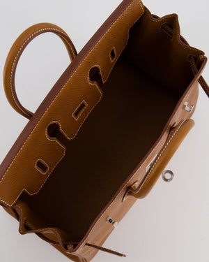 *RARE* Hermès Birkin 25 Retourne Bag in Fauve Barenia Faubourg Leather with Palladium Hardware