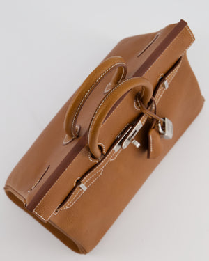 *RARE* Hermès Birkin 25 Retourne Bag in Fauve Barenia Faubourg Leather with Palladium Hardware