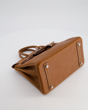 *RARE* Hermès Birkin 25 Retourne Bag in Fauve Barenia Faubourg Leather with Palladium Hardware