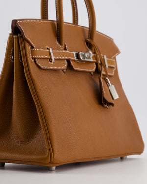 *RARE* Hermès Birkin 25 Retourne Bag in Fauve Barenia Faubourg Leather with Palladium Hardware