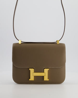 Hermès Constance III Miroir 24cm Bag in Etoupe Epsom Leather with Gold Hardware