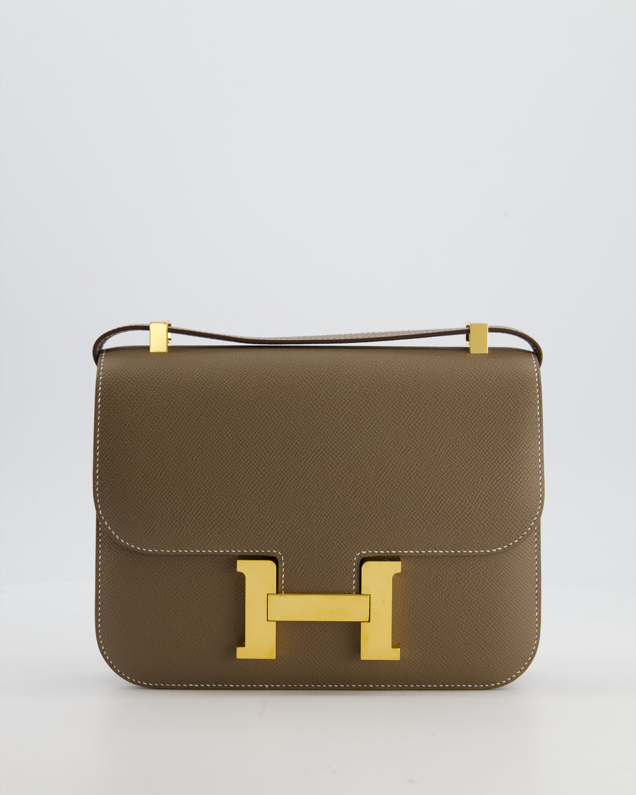 Hermès Constance III Miroir 24cm Bag in Etoupe Epsom Leather with Gold Hardware