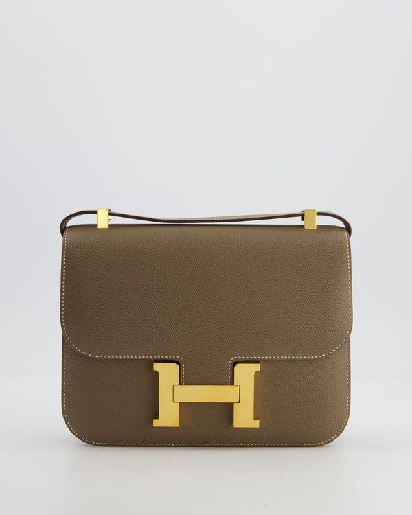 Hermès Constance III Miroir 24cm Bag in Etoupe Epsom Leather with Gold Hardware