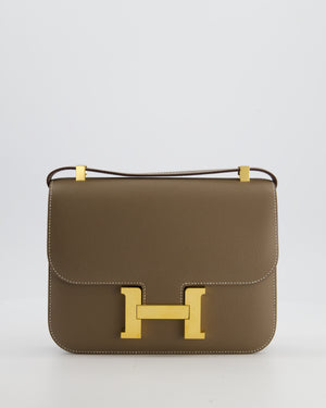 Hermès Constance III Miroir 24cm Bag in Etoupe Epsom Leather with Gold Hardware