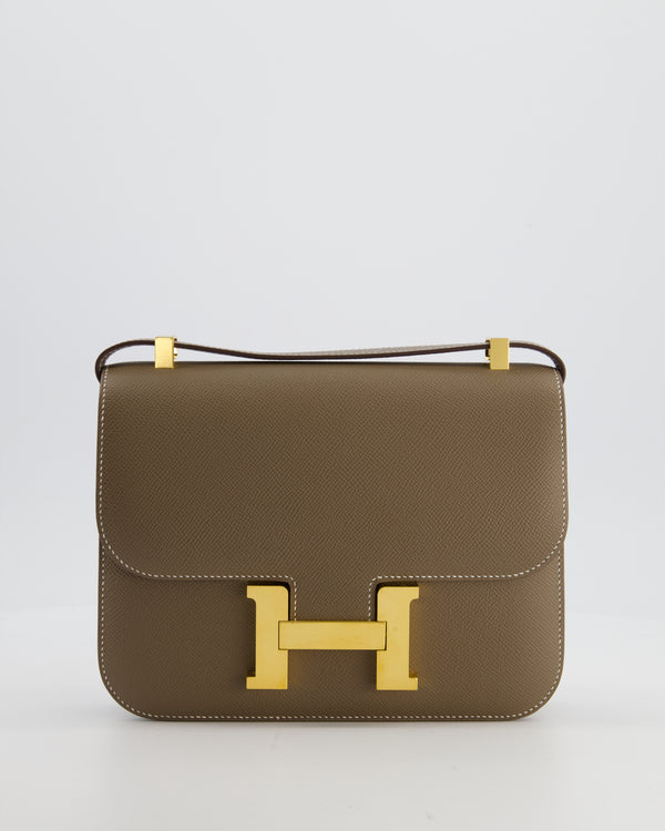 Hermès Constance III Miroir 24cm Bag in Etoupe Epsom Leather with Gold Hardware