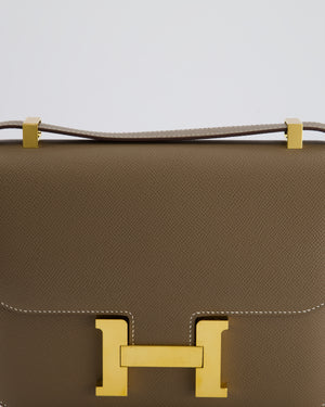 Hermès Constance III Miroir 24cm Bag in Etoupe Epsom Leather with Gold Hardware