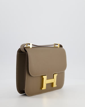 Hermès Constance III Miroir 24cm Bag in Etoupe Epsom Leather with Gold Hardware