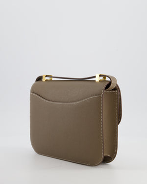 Hermès Constance III Miroir 24cm Bag in Etoupe Epsom Leather with Gold Hardware
