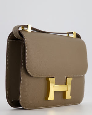 Hermès Constance III Miroir 24cm Bag in Etoupe Epsom Leather with Gold Hardware
