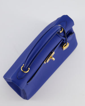 Hermès Kelly 25 Retourne Bag in Bleu France Togo Leather Bleu with Gold Hardware
