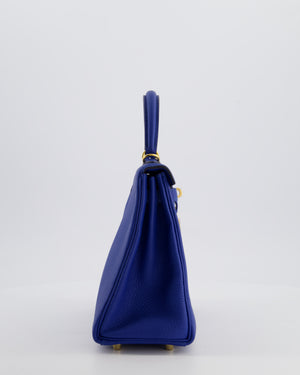 Hermès Kelly 25 Retourne Bag in Bleu France Togo Leather Bleu with Gold Hardware